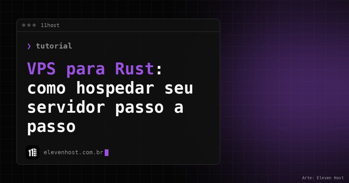 Capa: VPS para Rust passo a passo, janela de terminal da Eleven Host