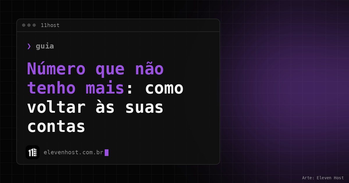 Capa em preto e roxo com o título Número que não tenho mais em uma janela de terminal