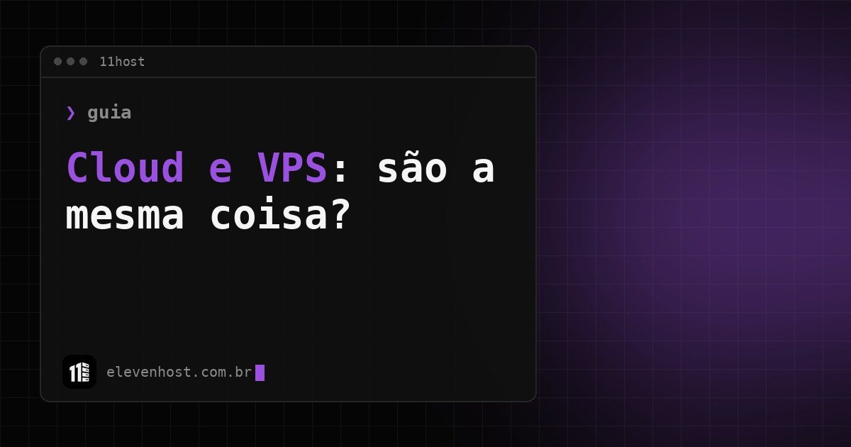 Capa: cloud e VPS, em janela de terminal da 11Host
