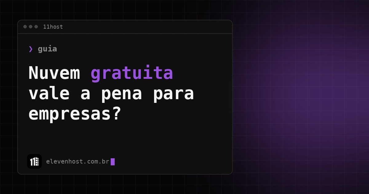 Capa: armazenamento em nuvem gratuito para empresas, em janela de terminal da 11Host