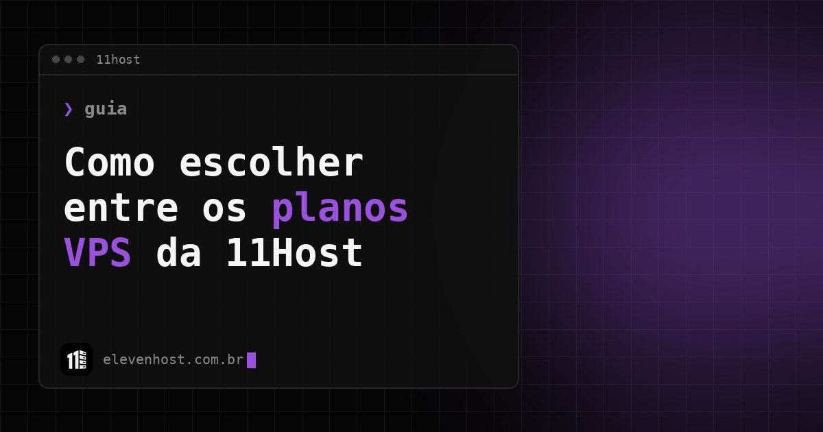Capa: como escolher entre os planos VPS da 11Host, janela de terminal