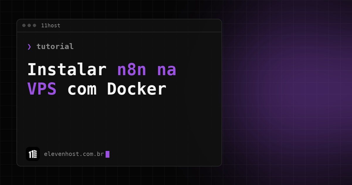 Arte da Eleven Host com o título Instalar n8n na VPS com Docker