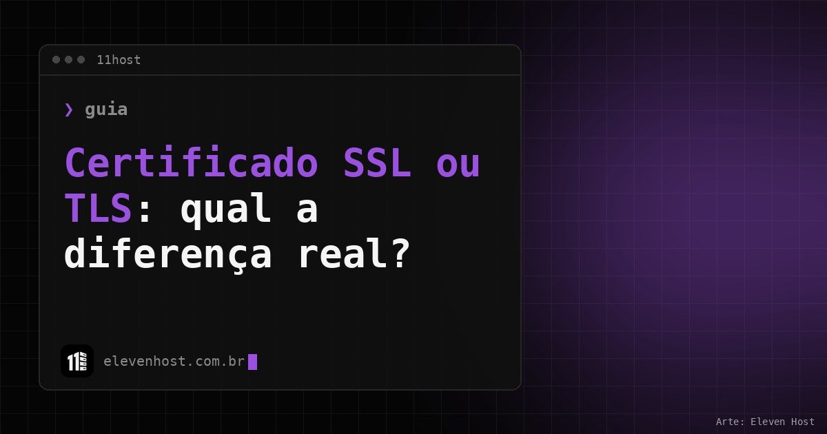 Capa da Eleven Host com o título Certificado SSL ou TLS em uma janela de terminal