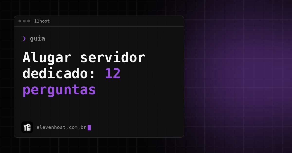Janela de terminal escura com o título do guia sobre servidor dedicado