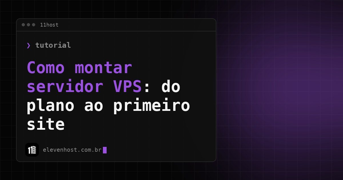 Janela de terminal da 11Host com o título Como montar servidor VPS: do plano ao primeiro site