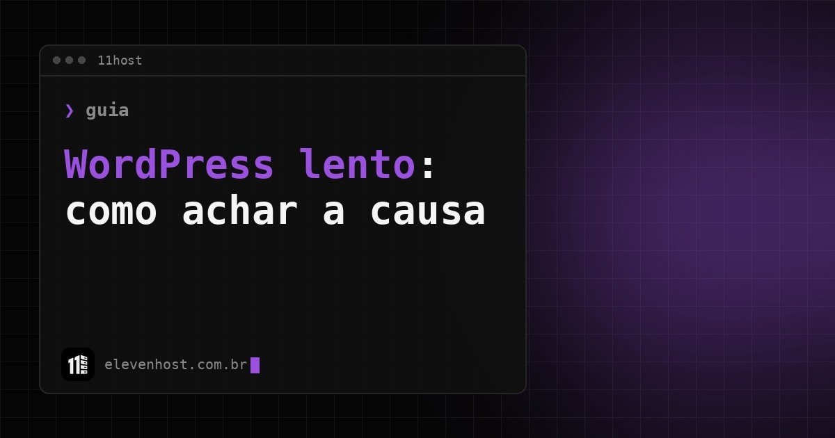 Arte da Eleven Host: janela de terminal com o título: WordPress lento: como achar a causa na VPS
