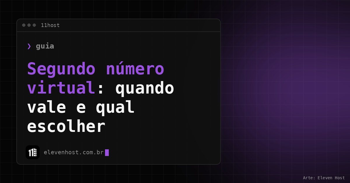 Arte da Eleven Host: janela de terminal com o título: Segundo número virtual: quando vale e qual escolher
