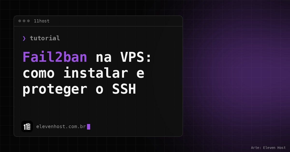 Arte da Eleven Host: janela de terminal com o título: Fail2ban na VPS: como instalar e proteger o SSH