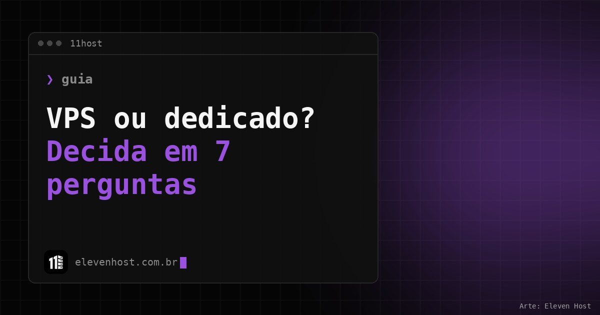 Capa da 11Host: VPS ou dedicado? Decida em 7 perguntas