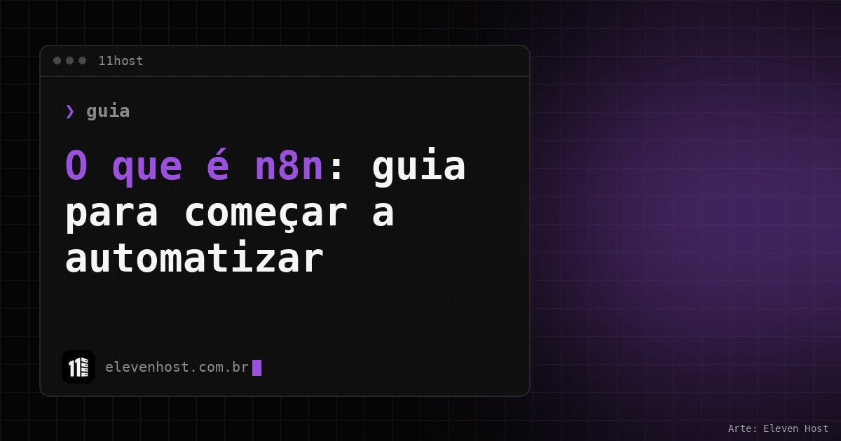 Capa da Eleven Host com o título O que é n8n em uma janela de terminal