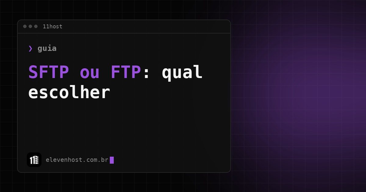Capa: janela de terminal da Eleven Host com o título SFTP ou FTP