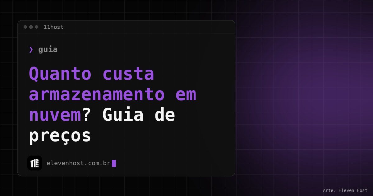 Capa da Eleven Host com o título Quanto custa armazenamento em nuvem em uma janela de terminal
