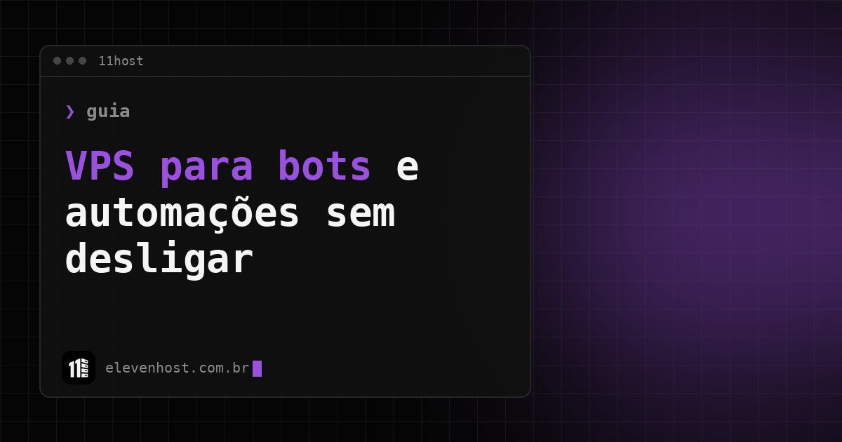 Capa: VPS para bots e automações, janela de terminal da 11Host