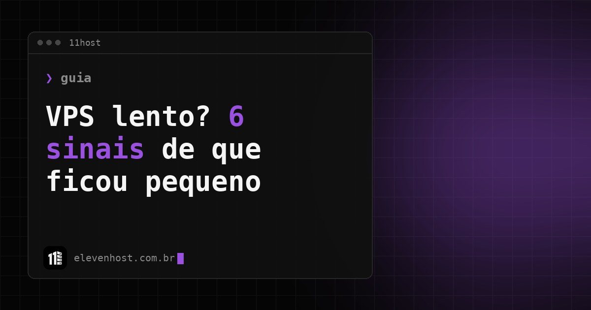 Janela de terminal escura com o título do guia sobre VPS lento
