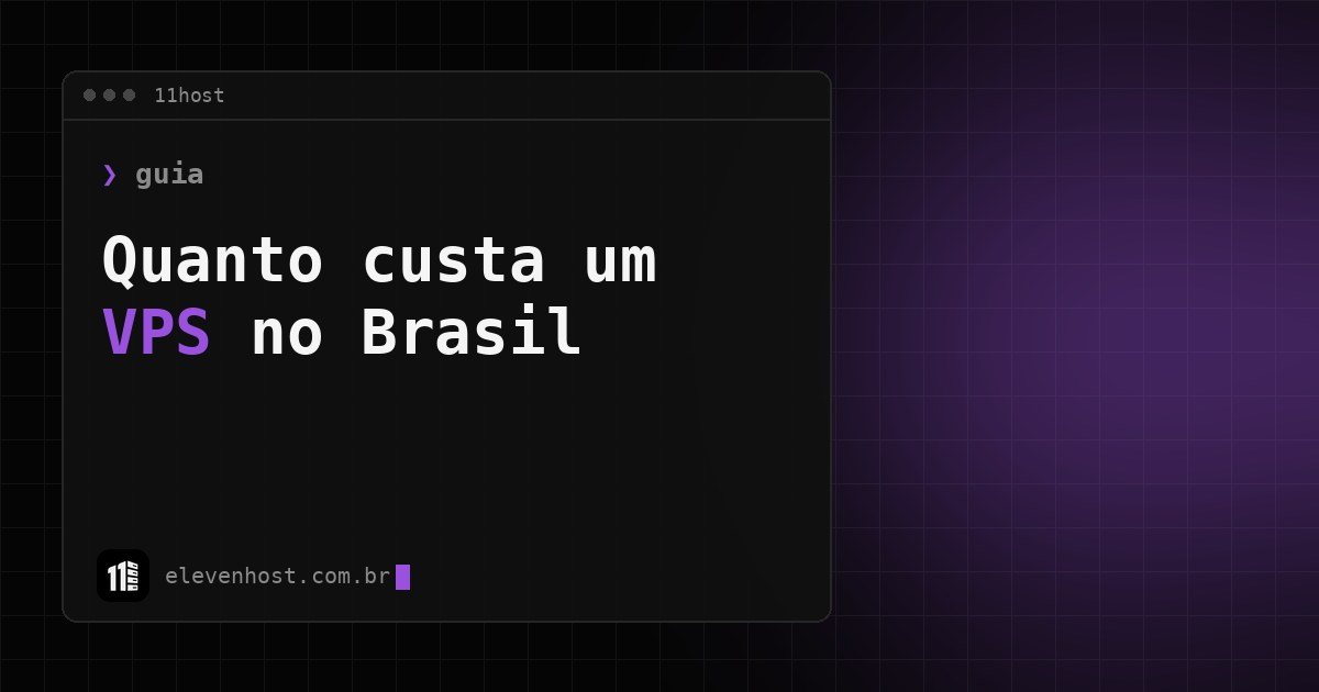 Capa: quanto custa um VPS no Brasil, em janela de terminal da 11Host